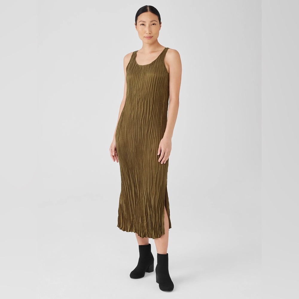 Crushed Cupro Scoop Neck Dress - SERPENTINE